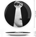 Lina Cavalieri Plate, Wall Decorative Plate, Mysterious Face Plate Wall Hanging Decoration,Including Bracket and Special Spring Hook, 10inch, Style2