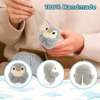 Funny Friendship Gift - Cute Crochet Penguin with 30 Badass Affirmation Cards for Women Best Friends Bestie Coworkers - Birthday Gifts, Easter Basket Stuffers, Emotional Support Animal Gift for Her