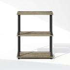 Furinno Turn-N-Tube Book Shelf, 3-Tier Bookshelf, Bookcase with Multipurpose Compact Display Rack, 11.6 x 23.6 x 29.6, for Living Room, Bedroom, Home Office, French Oak/Black