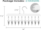 StorageWorks Hat Rack, Closet Organizer and Storage for Baseball Caps,Set of 2 with 10 Adjustable Stainless Steel Clips, Fits All Caps, White