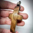 2 PCS Cross My Heart | Encouragement Gift Wooden Cross Key Chain Fingertip Stress Relief Gifts Pocket Small Cross Handheld Wooden Cross Key Chain