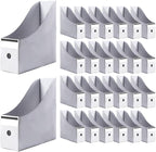 24 Pcs Cardboard Magazine File Holders Organizer Box Magazine Holder Sturdy Book Magazine Paper Organizer Storage Folder Holder for Home, Office, Desk and Shelves Supplies(White)