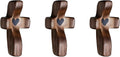 Wooden Cross Fidget Wood Prayer Pocket Cross My Heart Encouragement Gift for Children and Adults(Black 3pcs)