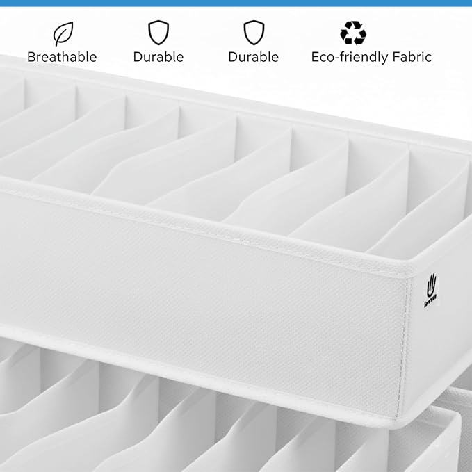 Drawer Organizer Clothes -3 Pcs T shirt Organizer Multipurpose Dresser Drawer Organizer for Adults & Kids, Closet Foldable 12 Cells per Organizer - Closet Organizers & Storage, Shirt Folder - White