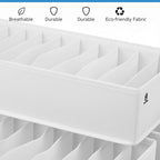 Drawer Organizer Clothes -3 Pcs T shirt Organizer Multipurpose Dresser Drawer Organizer for Adults & Kids, Closet Foldable 12 Cells per Organizer - Closet Organizers & Storage, Shirt Folder - White