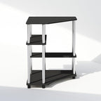 Furinno Turn-N-Tube Storage Shelves, 4-Tier Corner Shelf, Toolless Assembly Display Rack, Corner Bookshelf for Small Space, for Organization and Storage, Living Room, Home Office, Americano