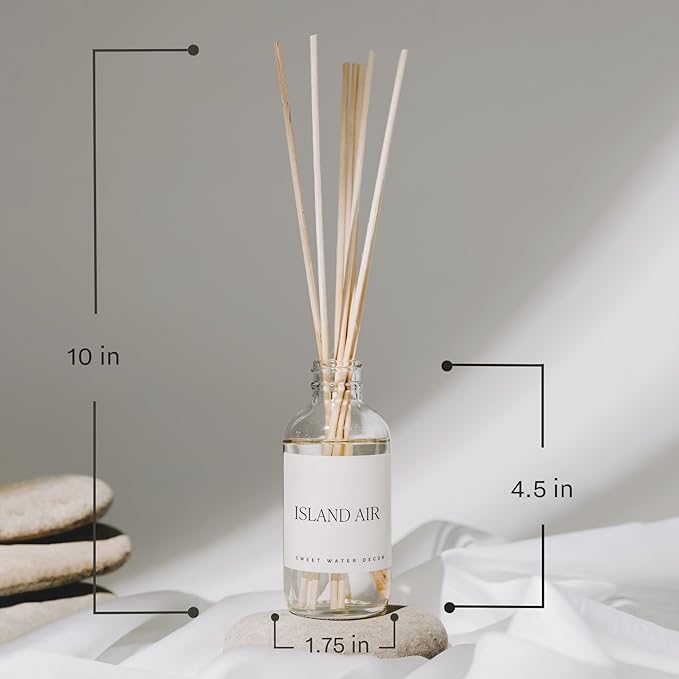 Sweet Water Decor Hello Fall Reed Diffuser Set - Hot Cider, Cinnamon, Cloves, Apple, and Nutmeg Scented Diffuser - Scent Diffusers for Home, Long Lasting Fragrance, Made in the USA