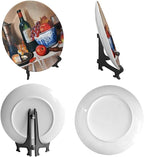 Decorative Plate Holder, 8 Inch, Cheese Makes Wine Taste Better Round Display Plate, Decorative Plates with Stand, for Home Kitchen Bedroom Decorative Ornaments