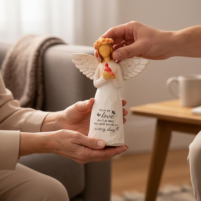 Kohehe Sympathy Gifts for Loss of Loved One, 5.12" Cardinal Angel Figurine,Sympathy Gift for Loss of Mom Baby,Bereavement Memorial Gifts for Lover and Friend