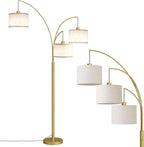 SUNMORY 3 Lights Floor Lamp for Living Room, 78" Tall Standing Lamp with Hanging Drum Shade, Modern Arc Floor Lamps with Heavy Base, Mid Century Arched Tree Floor Lamp for Bedroom, Office, Corner