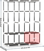 Mavivegue Portable Closet, 50 Inch Wardrobe Closet, Portable Closets for Hanging Clothes with 3 Hanging Rods and 6 Storage Shelves for Bedroom, Black