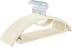 MIZGI Premium Velvet Hangers 50-Pack,No Shoulder Bump Hangers W/Tie Bar Ultra Thin Space Saving Non Slip Hanger Heavy Duty Felt Rounded Clothes Hanger for Sweaters,Coat,Jackets,Pants,Shirts