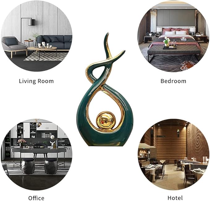 Norrclp Home Decor Modern Abstract Art Ceramic Statue Table Decorations for Dining Room Living Room Office Centerpiece