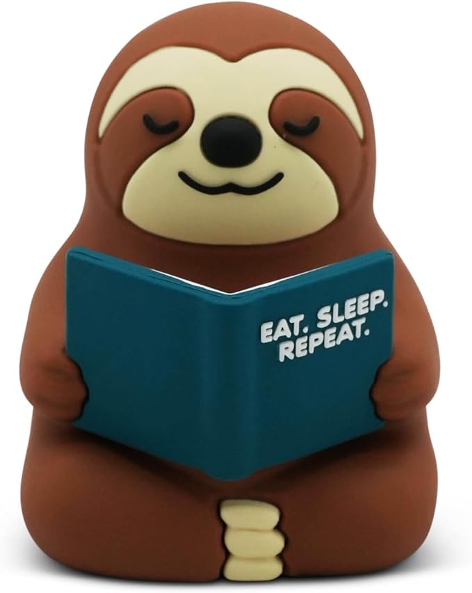 Little Readers – Cute Figurines for Bookshelves, Desks, Terrariums & Home Decor – Book-Loving Animal Statue – Sloth