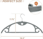 Grey Plastic Hangers 30 Pack, No Shoulder Bumps Ultra Thin Space Saving Clothes Hanger for Suits Adult Coat Heavy Duty Overcoats Dresses Closet