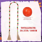 Equsion Seasonal Wooden Bead Garland with Tassels, 3.3 ft Holiday Vintage Boho Bead Garland Easter Tray Decoration, Vase Wall Room Art Birthday Party Decoration(Halloween Colors)