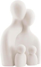 Danya B. Hans Cream Abstract Nesting Three Piece Family of 4 Decorative Accent Matte Ceramic Sculpture Figure Set
