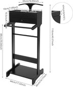 Valet Stand for Men, Freestanding Wooden Suit Stand Clothes Butler Valet Stand, Large Storage Clothes Valet Suit Display Rack, Storage Organizer for Bedrooms, Clothing stores