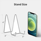 Kruodop 3 Pack 4 Inch Plate Stands for Display, Metal Frame Holder Stands for Book, Pictures, Photo Easel, Tabletop Art