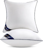Siluvia Euro Pillows 26x26 Pillow Inserts Set of 2 Square Throw 26 Pillow with 100% Cotton Cover for Sofa, Couch, and Bed - White