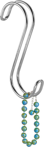 InterDesign Classico Metal Over the Rod Dual Hooks, Closet Accessory Organizer for Ties, Belts, Scarves, Handbags