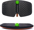 Balance Board for Standing Desk, Wooden Wobble Board with Slidable Ball for Office Work, Anti-Fatigue Foot Massage Board to Relieve Fatigue, Adult Use up to 300 lbs, Black
