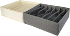 3 Pack Bra Underwear Drawer Organizer Dividers Foldable Dresser Closet Organizers and Storage Boxes for Bra, Socks, Underwear, Ties(Beige)