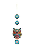 Decorative Bird Mobile Wall Hanging, Colorful Swallow Design with Flowers, Traditional Tattoo Style Art Evil Eye (OWL_Hanging_D_4)