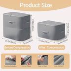 3 PCS XL Ultra Space Saving Compression Organizer space saver bags Space Saving bags for storage clothes, blankets, Comforters, Bedding Sets (Gray, 21.3 x 23.6 x 16.5 inches)