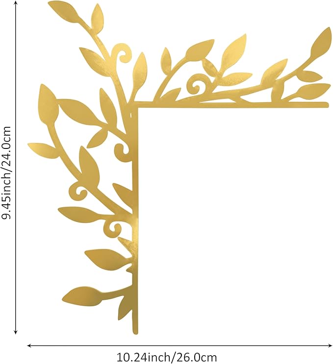 Urbraneco Floral Window and Door Corner Accent Leaf Corner Topper Decor Metal Hanging Decor for Door Corner(Gold)