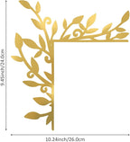 Urbraneco Floral Window and Door Corner Accent Leaf Corner Topper Decor Metal Hanging Decor for Door Corner(Gold)
