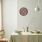Decorative Plates for Display 10" Colorful Mediterranean Tile Floral Mandala Design Ceramic Ornament with Display Stand and Hook Up for Wall Decor Hanging Festival Wedding Gift