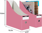 Limitliho 6 Pack Cardboard Magazine Holder for Desk, Book Bins for Classroom Library,Office,Home, 10.6" H x 10.2" L x 3.5" W in Magazine File Holder (Elegant color)