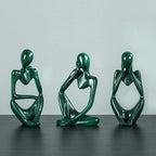 BMLCGJ Thinker Statue Gold Decor Abstract Art Sculpture, Golden Resin Collectible Figurines for Home Living Room Office Shelf Decoration,Great Gift Ideas (Green)