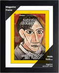 Creative Picture Frames 7 x 10 Magazine National Geographic Frame with Full-Strength Glass, Holds Up To A 1/4" Thick Media with Installed Hangers for Easy Mounting, 8x12 Black Frame with White Mat