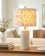 PoKat 23'' Dried Flowers Table Lamp for Bedroom Nightstands, Birthday Gifts for Women Mom, House Warming Gifts New Home Decor, Ceramic Lamp for Living Room Nursery, Modern Bedroom Lamp for Dresser