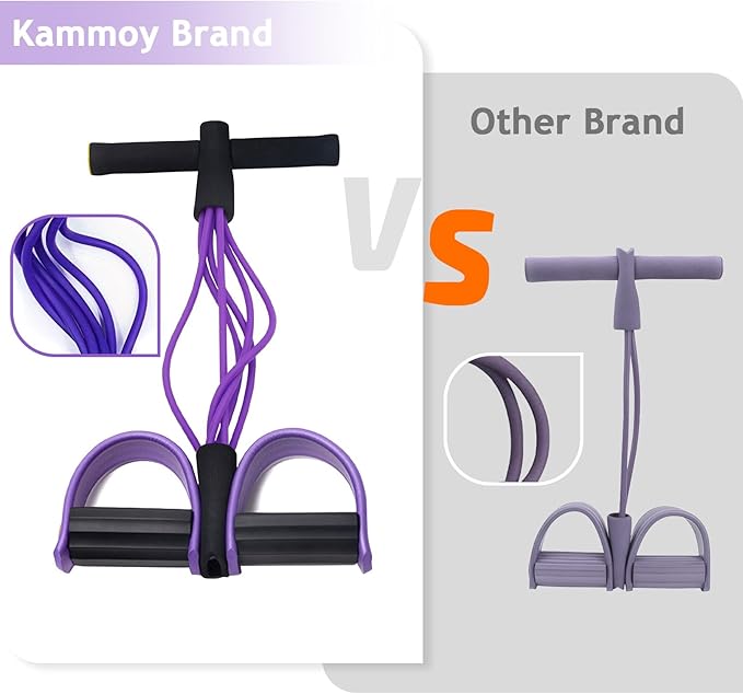 Kammoy 6-Tubes Tension Rope, Multifunction Elastic Yoga Pedal Puller Resistance Band, Natural Latex Tension Rope Fitness Equipment, for Abdomen, Waist, Arm, Leg Stretching Slimming Training
