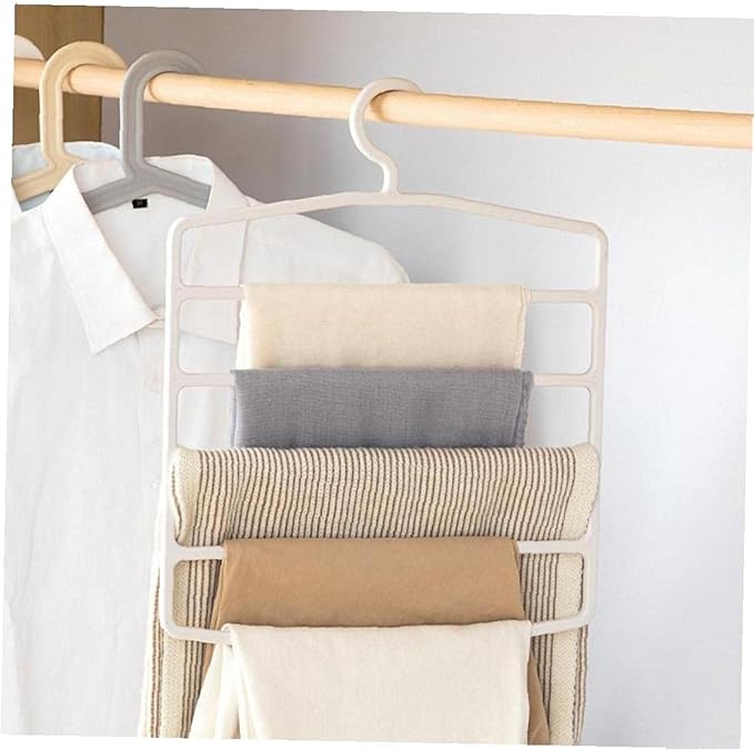 1pc Tiered Scarf Holder, Scarf Hanger Space-Saving Hanging Wardrobe Organiser for Scarves Ties Belts (White)