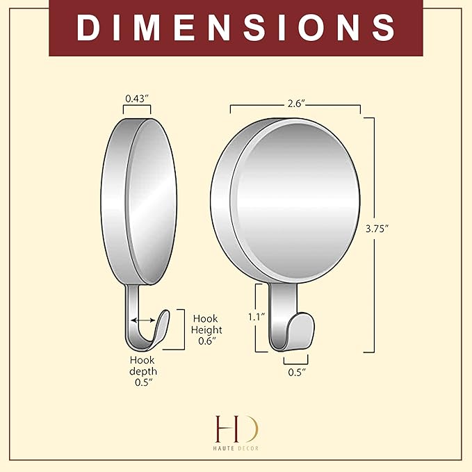 Haute Decor Attract Magnetic Wreath Hanger (Black Matte, Set of 2 Magnets) - for 2 Metal Doors/Surfaces or 1 Single-Pane Glass Door/Window - Holds up to 10lbs.