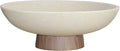 LIN CHUAN Modern Resin Pedestal Bowl – Large Fruit Bowl for Kitchen Counter, Catch All Bowl for Entryway Table, Stylish Key Bowl & Dining Centerpiece, Brown