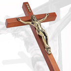 DCCXN Crucifix Wall Cross, Wooden Catholic Hanging Jesus Christ Cross for Wall Decor - 10 Inch