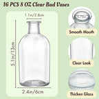YOUEON 16 Pack Clear Glass Bud Vases, Small Bud Vases in Bulk, Glass Flower Vases for Centerpieces, Vintage Decorative Bottle Vases for Flowers, Home Decor, Wedding Reception, Office