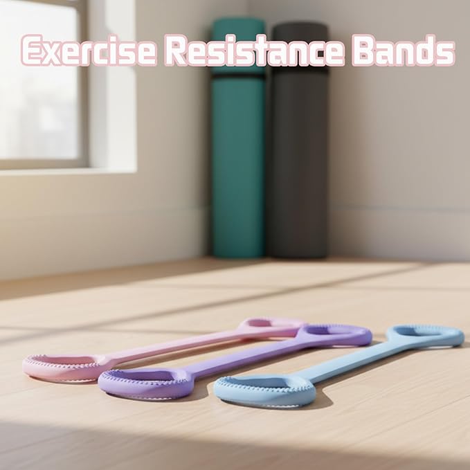Figure 8 Fitness Resistance Band, Exercise Resistance Bands for Women, Resistance Bands with Handles for Arms, Back, Shoulders, Legs and HIPS Working Out