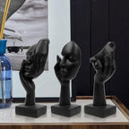 3 Pcs Thinker Statue,Modern Home Resin Sculptures,Collectible Figurines for Home Office Bookshelf Desktop Decor(Black)