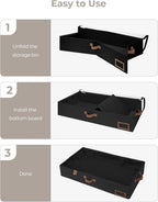 StorageWorks Extra Large Under Bed Storage Containers with Handles and Label Holder, 2 Pack Ultra-thick Fabric Underbed Bins, Closet Organizer for Clothes, Blankets, Sweater