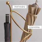 Metal Umbrella Stand At The Entrance, Freestanding Circular Umbrella Holder With Space For Canes And Walking Sticks. Ideal for Hotels, Entryways, Offices, and Hallways，25X10inches (gold)