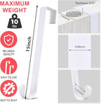 12” Metal Over the Door Wreath Hanger for Front Door, 2 Pack Non-Scratch Door Hook for Hanging Christmas Wreaths, Holiday Decor & Welcome Signs, Durable Wreath Hanger Hooks for Home Decoration, White