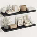 Vivelove Black Floating Shelves for Wall 48 Inches Wide, 12" Deep Wall Shelves for Bedroom, Bathroom, Living Room, Kitchen, Office, Home Decor Shelf with Invisible Brackets, 48X12X1.5 Set of 2