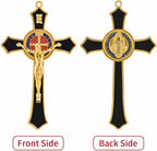St Benedict Crucifix Black,Crucifix Wall Cross for Catholic Decor,Medalla De San Benito,Jesus Christ Hanging Cross Wall Decor,Crucifijo Del Perdon,Saint Benedict Medal Prayer for Home Decoration