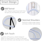 MIZGI Premium Velvet Hangers (50 Pack) Heavy Duty - Non Slip Felt Hangers - Velvet Suit Hanger Light Blue - Rose Gold Hooks,Space Saving Clothes Hanger
